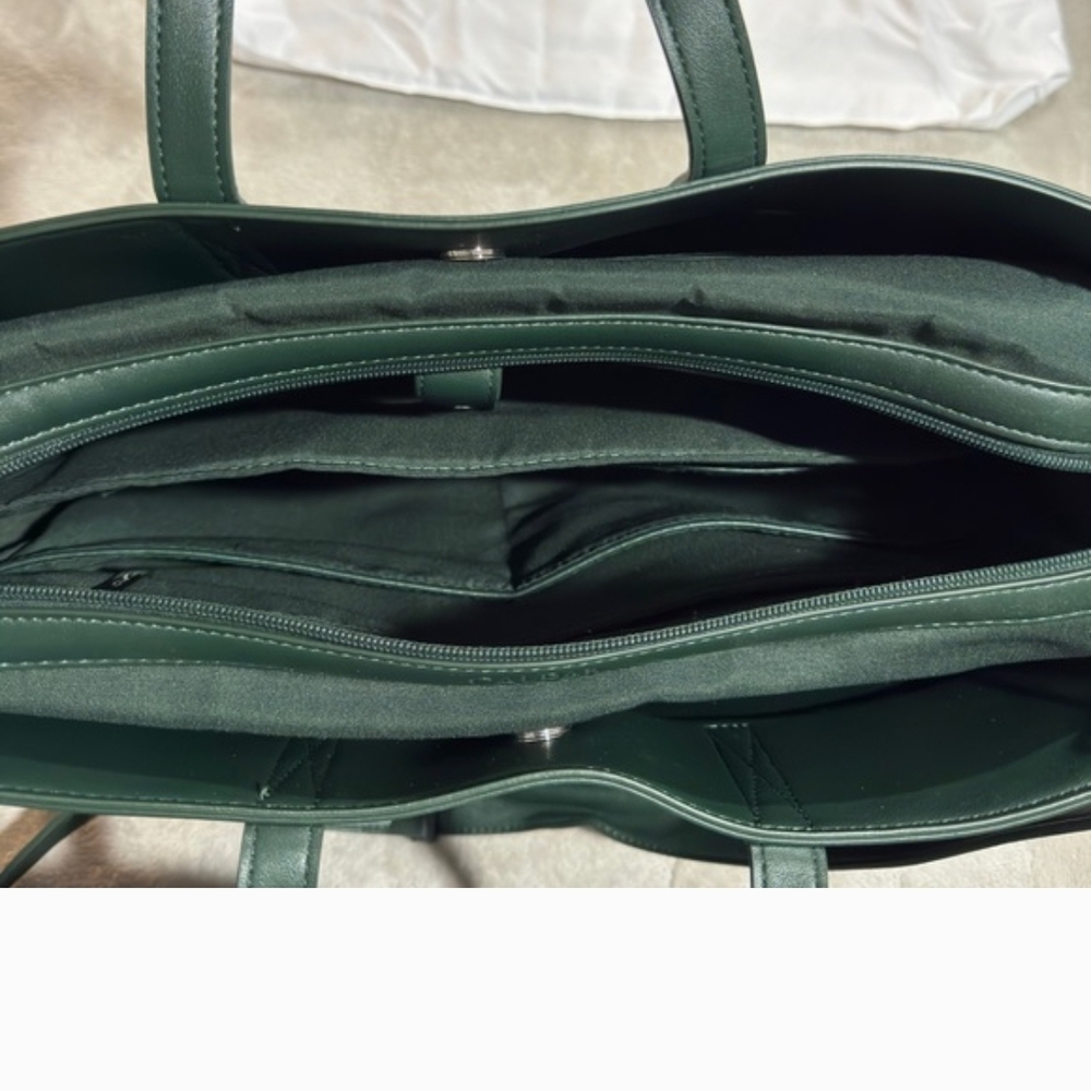 Calpak Haven Limited Edition Green Leather Laptop Tote - Picture 3 of 4